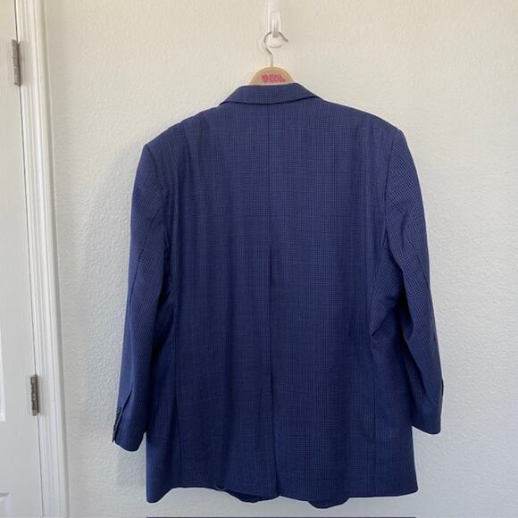 Joseph A. Bank Signature Collection Men's 58 R Blue Check Suit Jacket 100% Wool - Picture 4 of 16